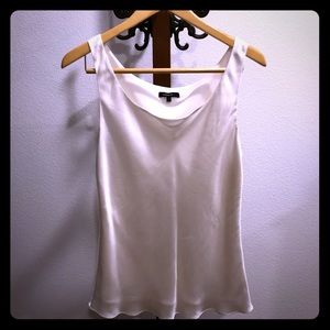 White silk lined tank top